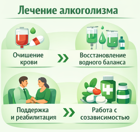 лечение алкоголизма в Шатуре этапы